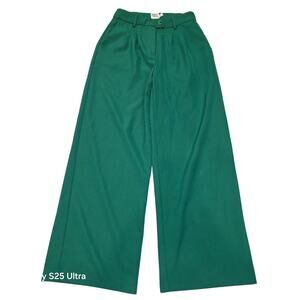 Princess Polly Green wide leg, high waisted dress Pant sz 6